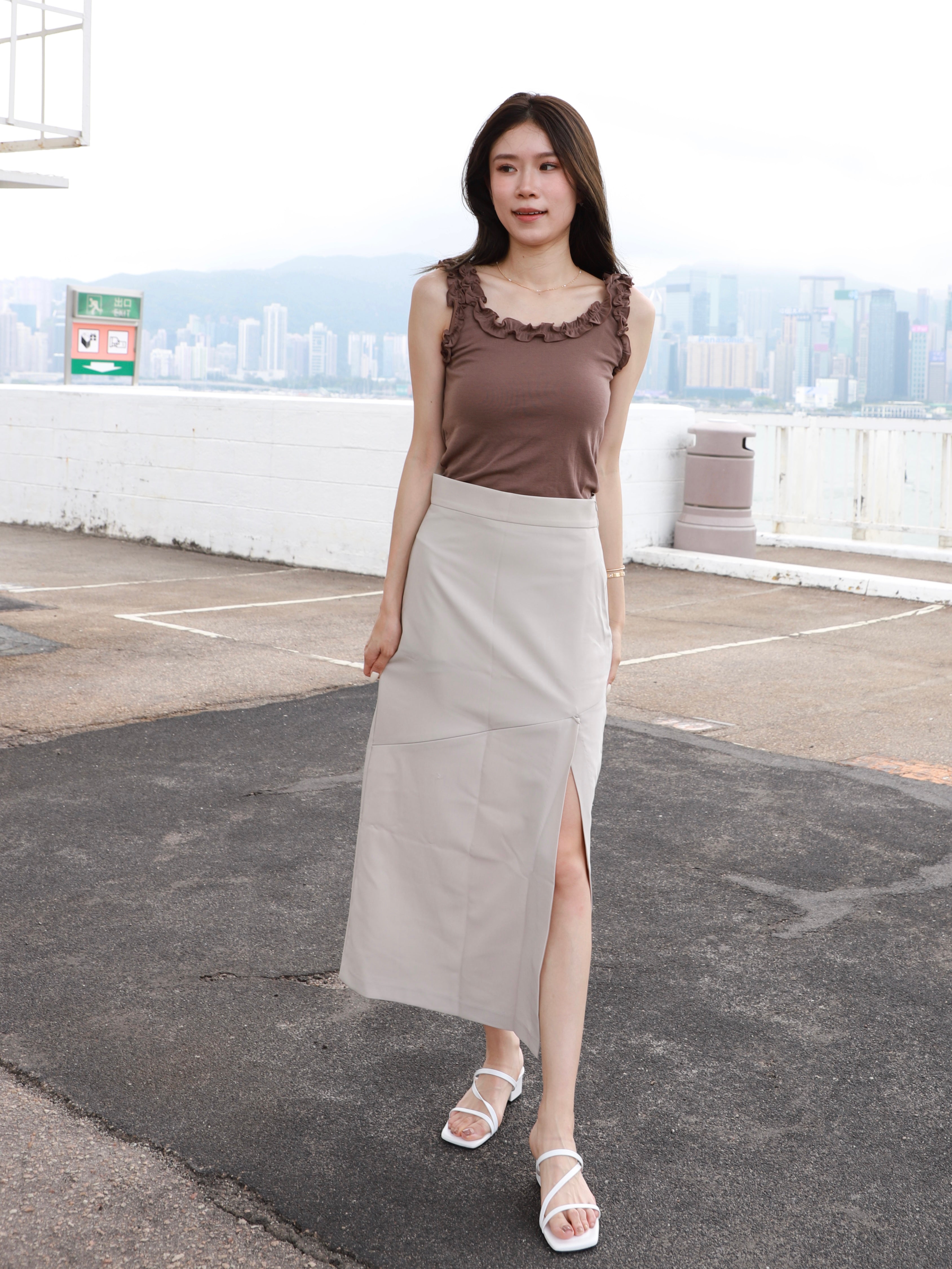 Zip Cut Maxi Skirt