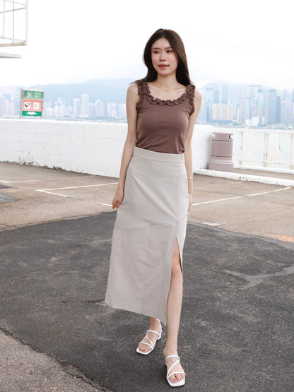 Zip Cut Maxi Skirt
