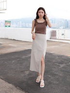 Zip Cut Maxi Skirt