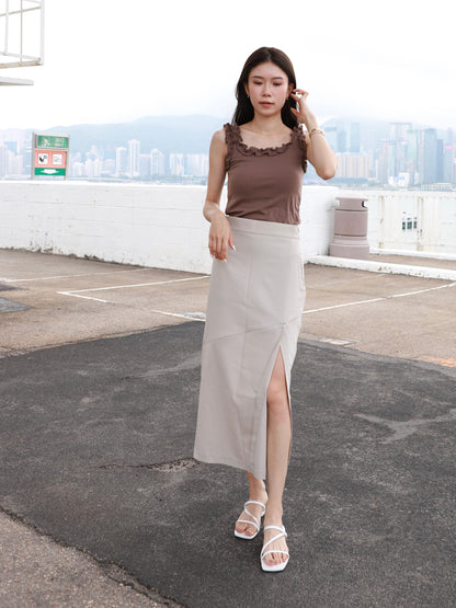 Zip Cut Maxi Skirt