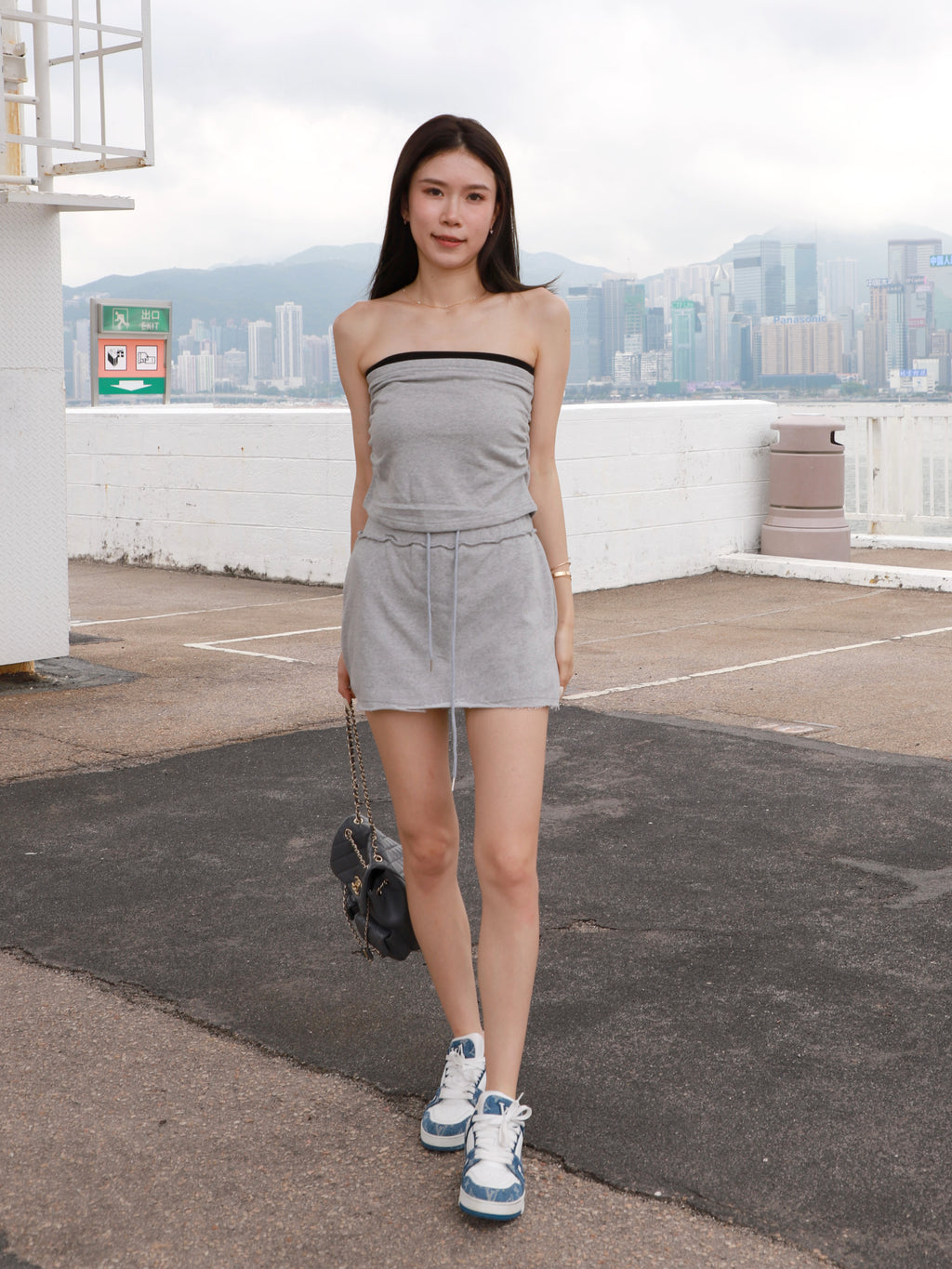 Cotton Tube & Skirt Shorts Set