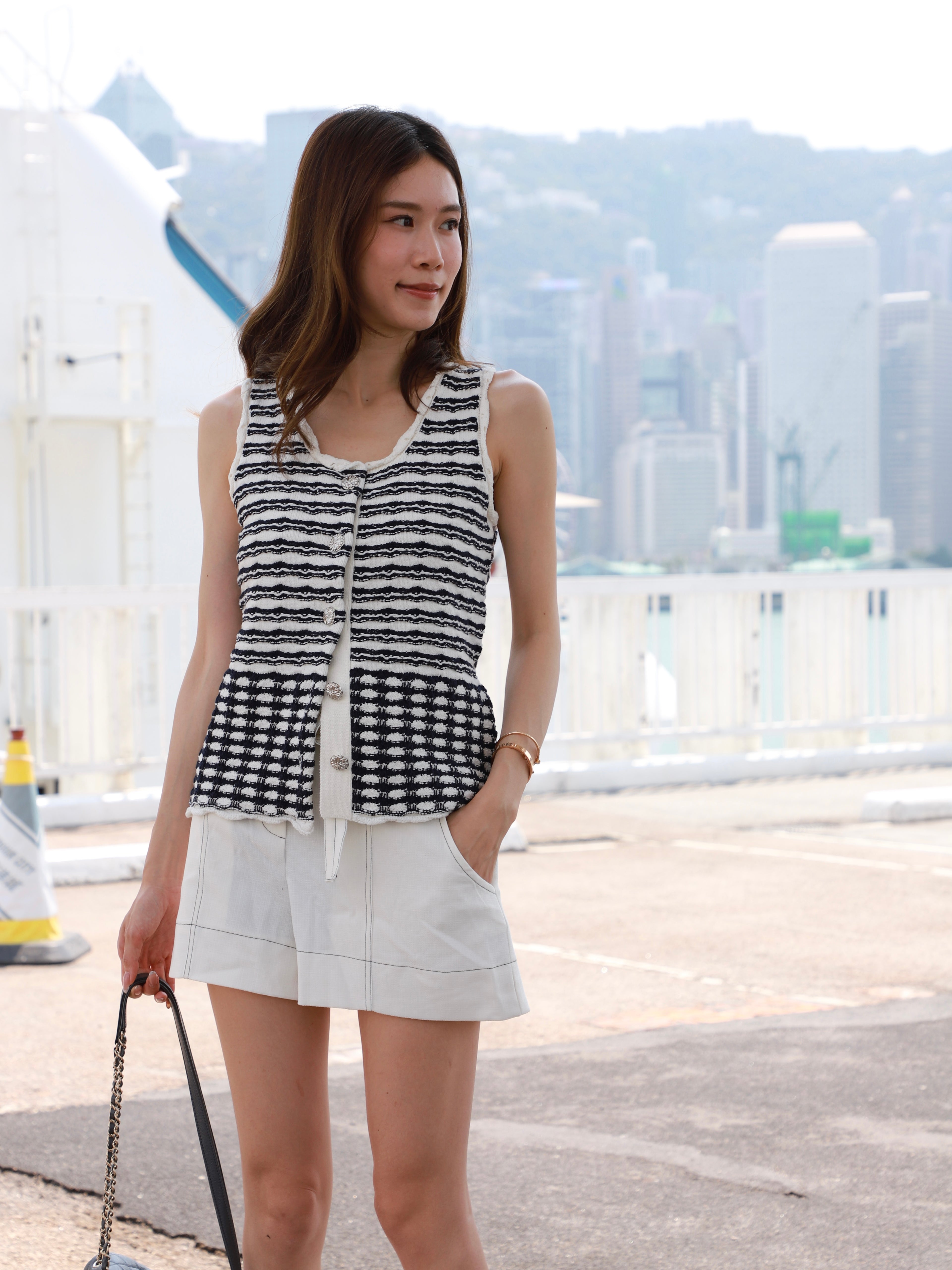 Tweed Like Knitted Tank Top