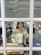 Melon Gold Button Cropped Blazer