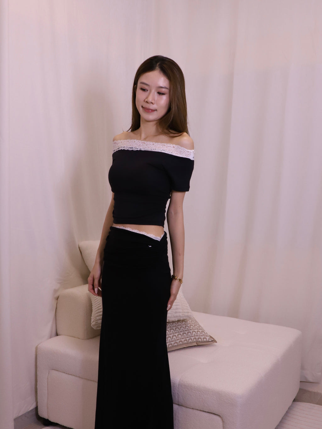 Lace Cotton Short T Top
