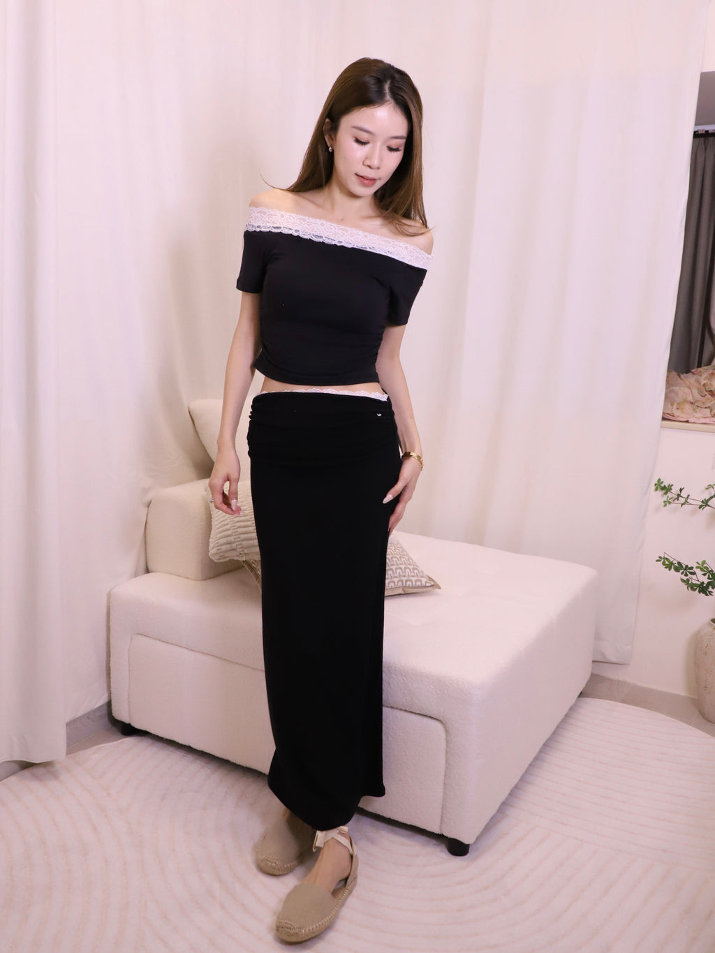 Lace Cotton Short T Top