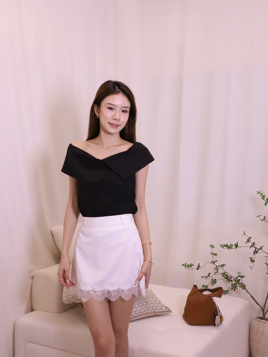 Lace Cover Mini Skirt