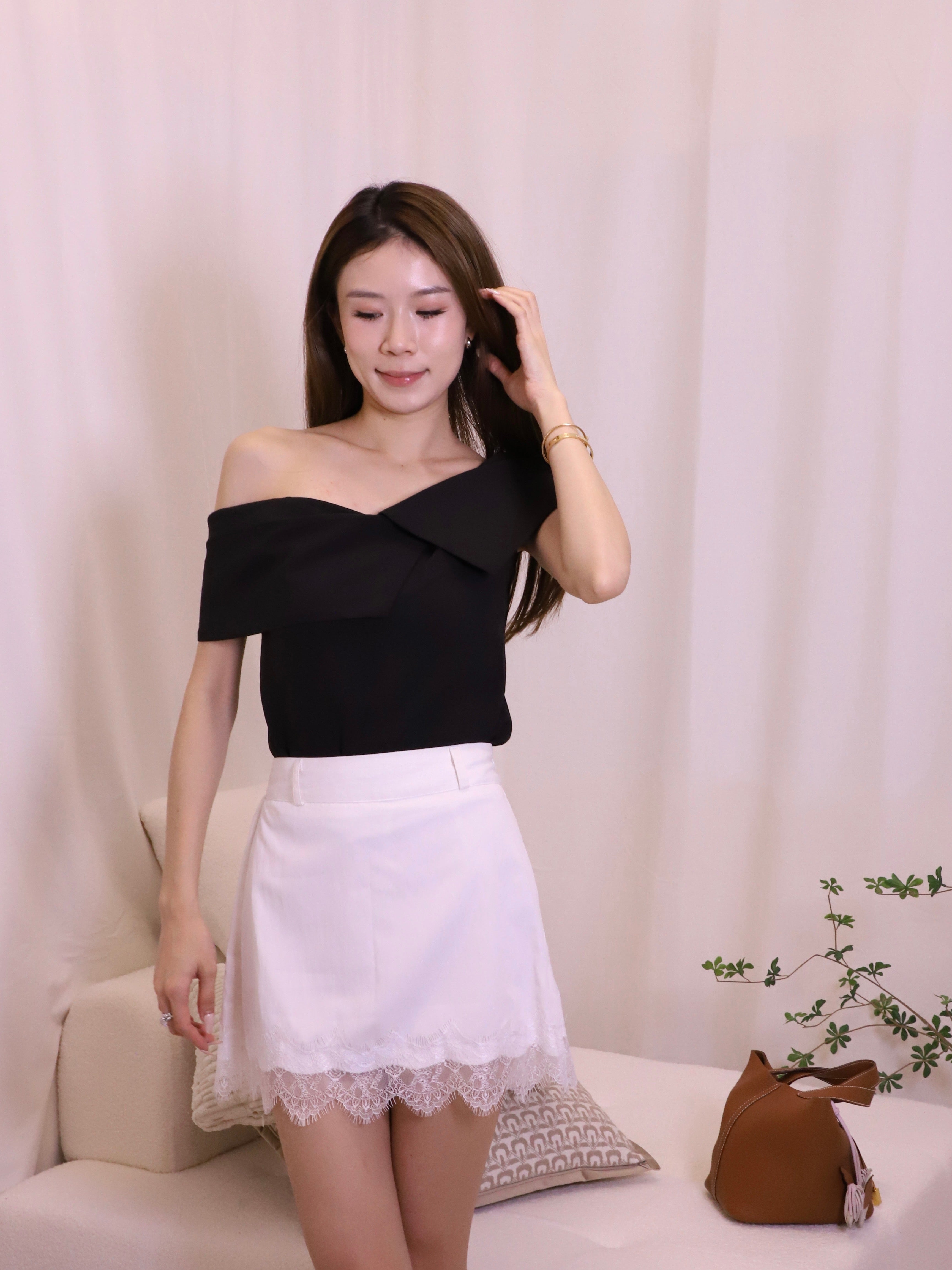 Lace Cover Mini Skirt