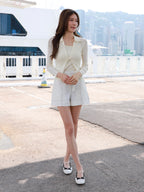 Linen Outlined Shorts with Belt