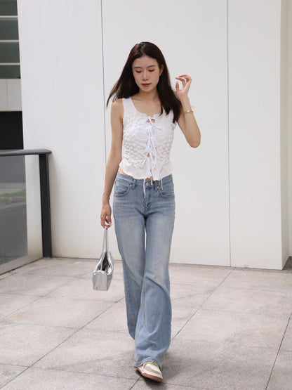 Lace Ribbon Tank Top