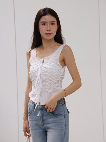 Lace Ribbon Tank Top