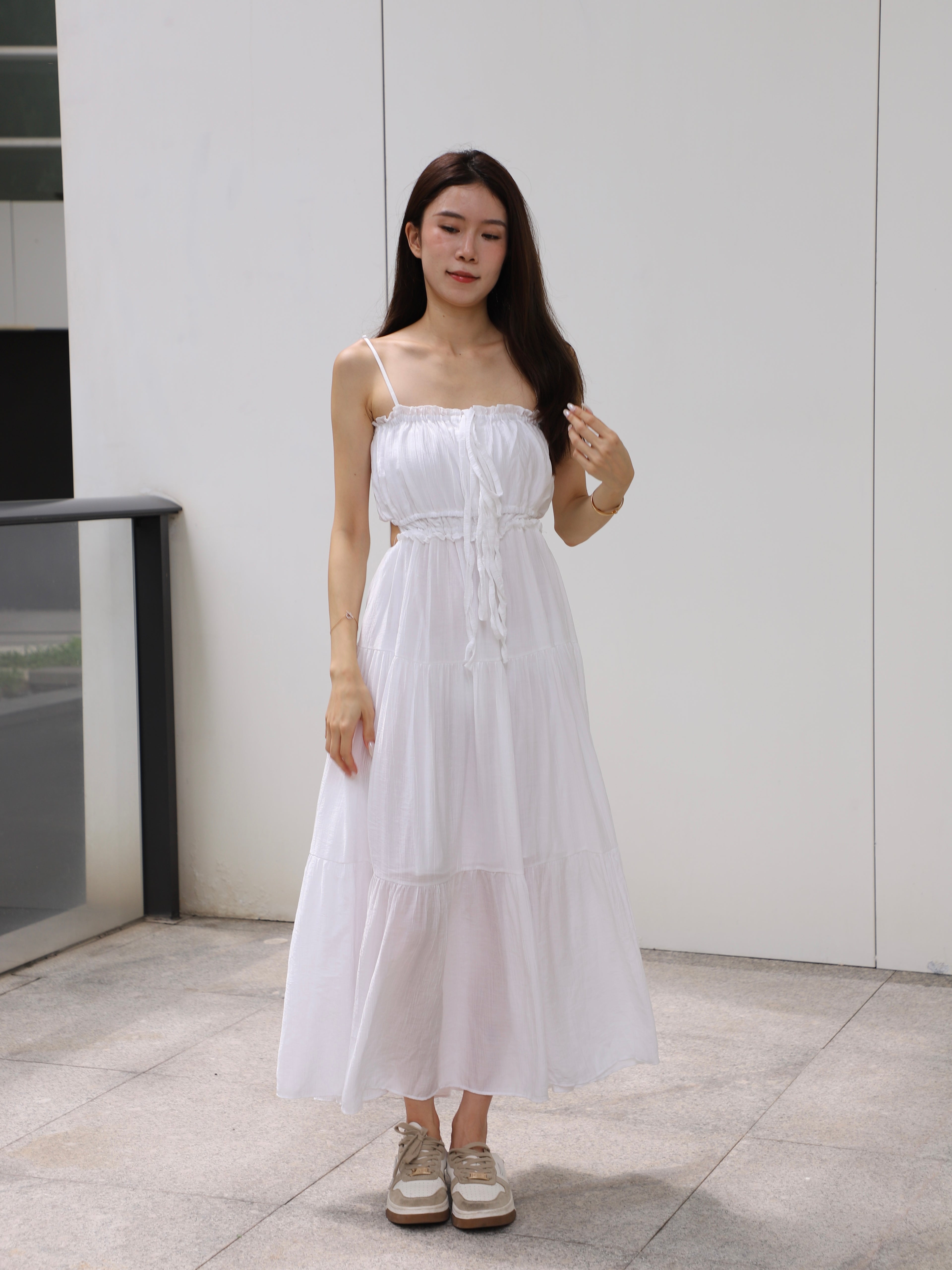Show Back Chiffon Maxi Dress