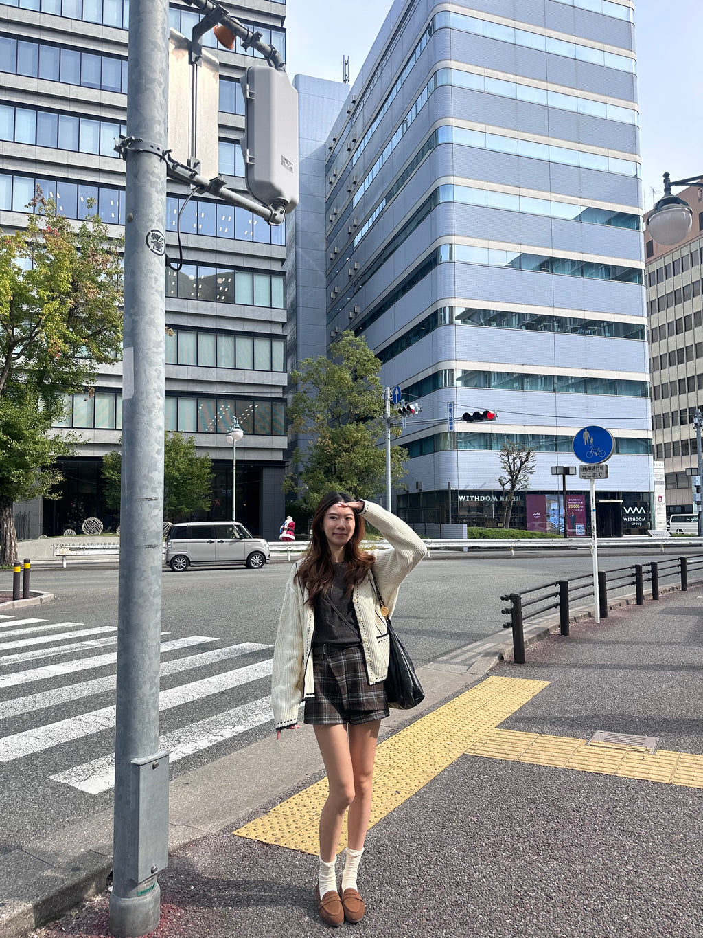 Checked Wool Skirt Shorts