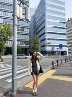 Checked Wool Skirt Shorts