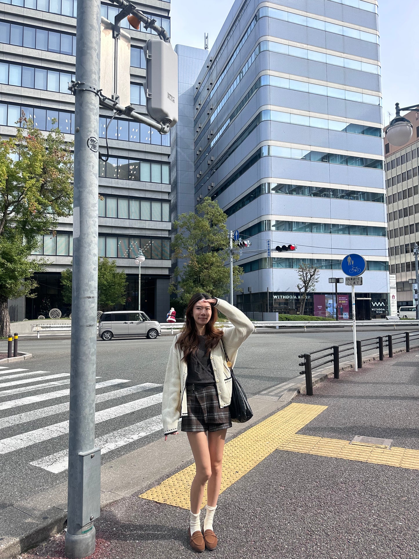 Checked Wool Skirt Shorts