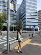 Checked Wool Skirt Shorts