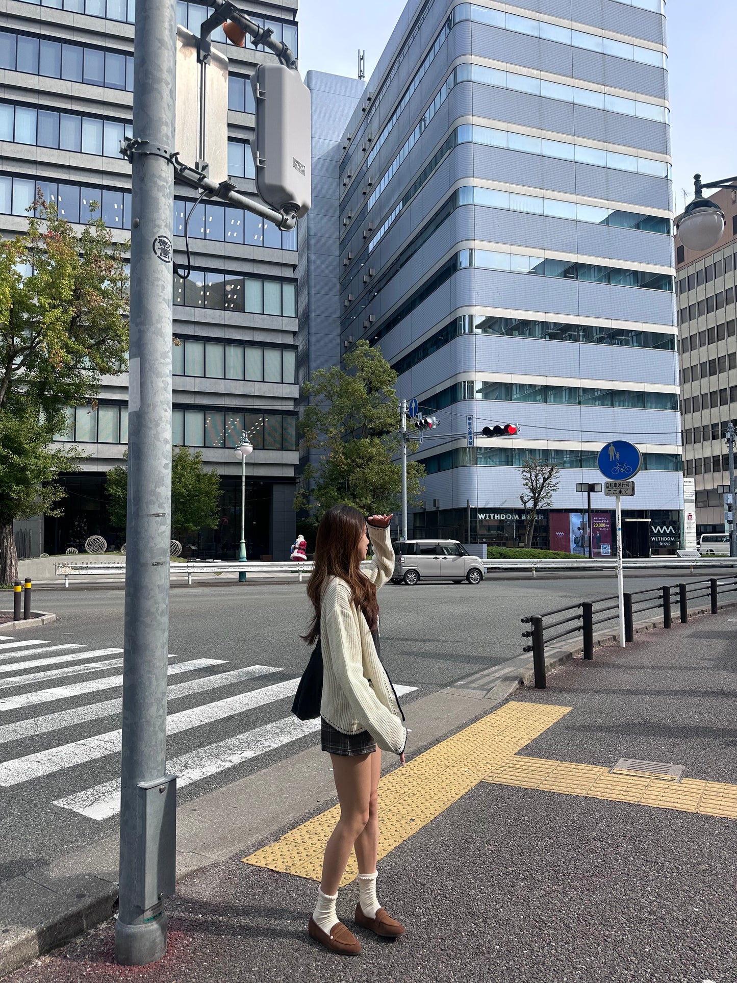 Checked Wool Skirt Shorts