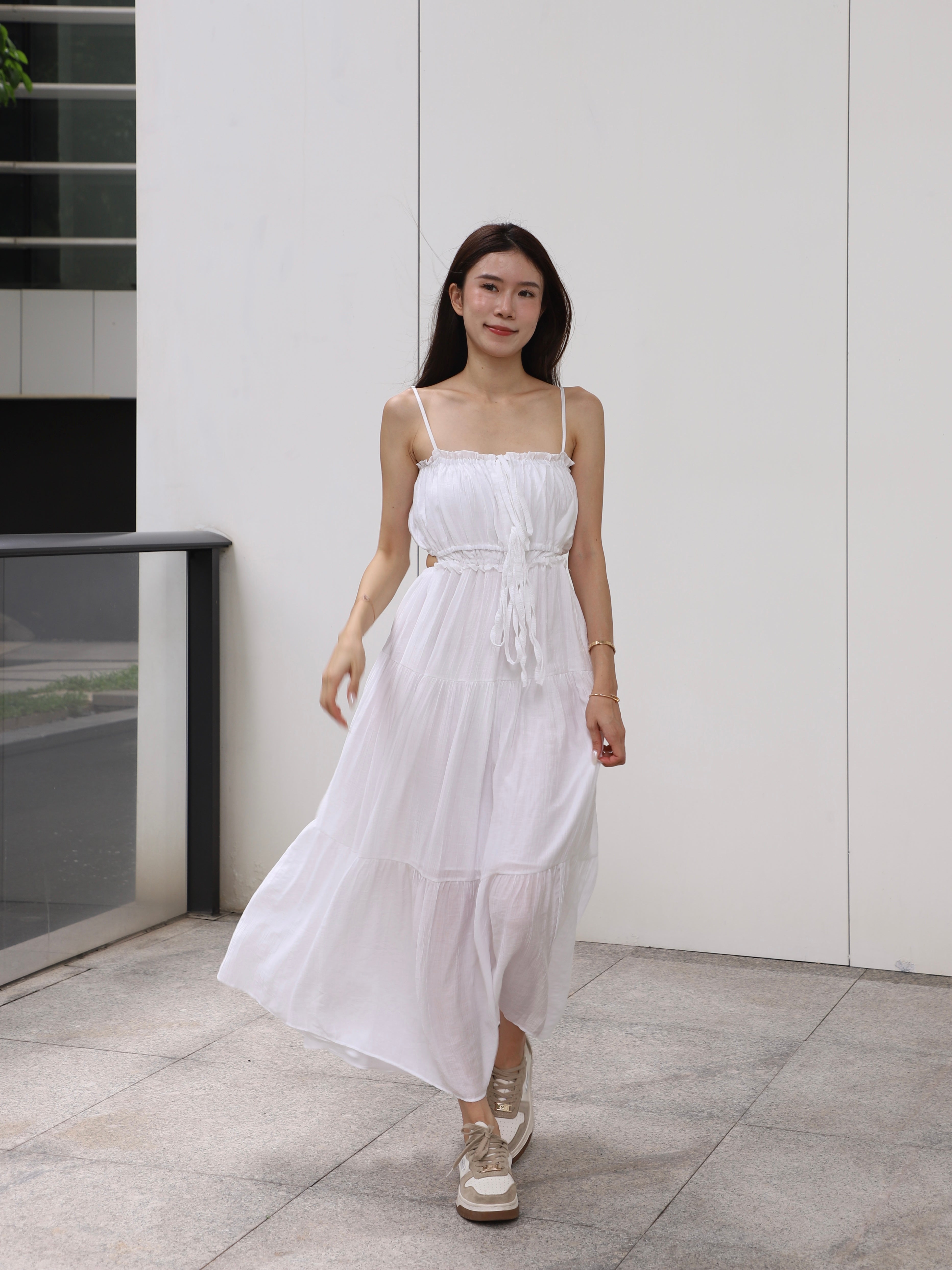 Show Back Chiffon Maxi Dress