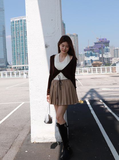 Pleated Niu Mini Skirt