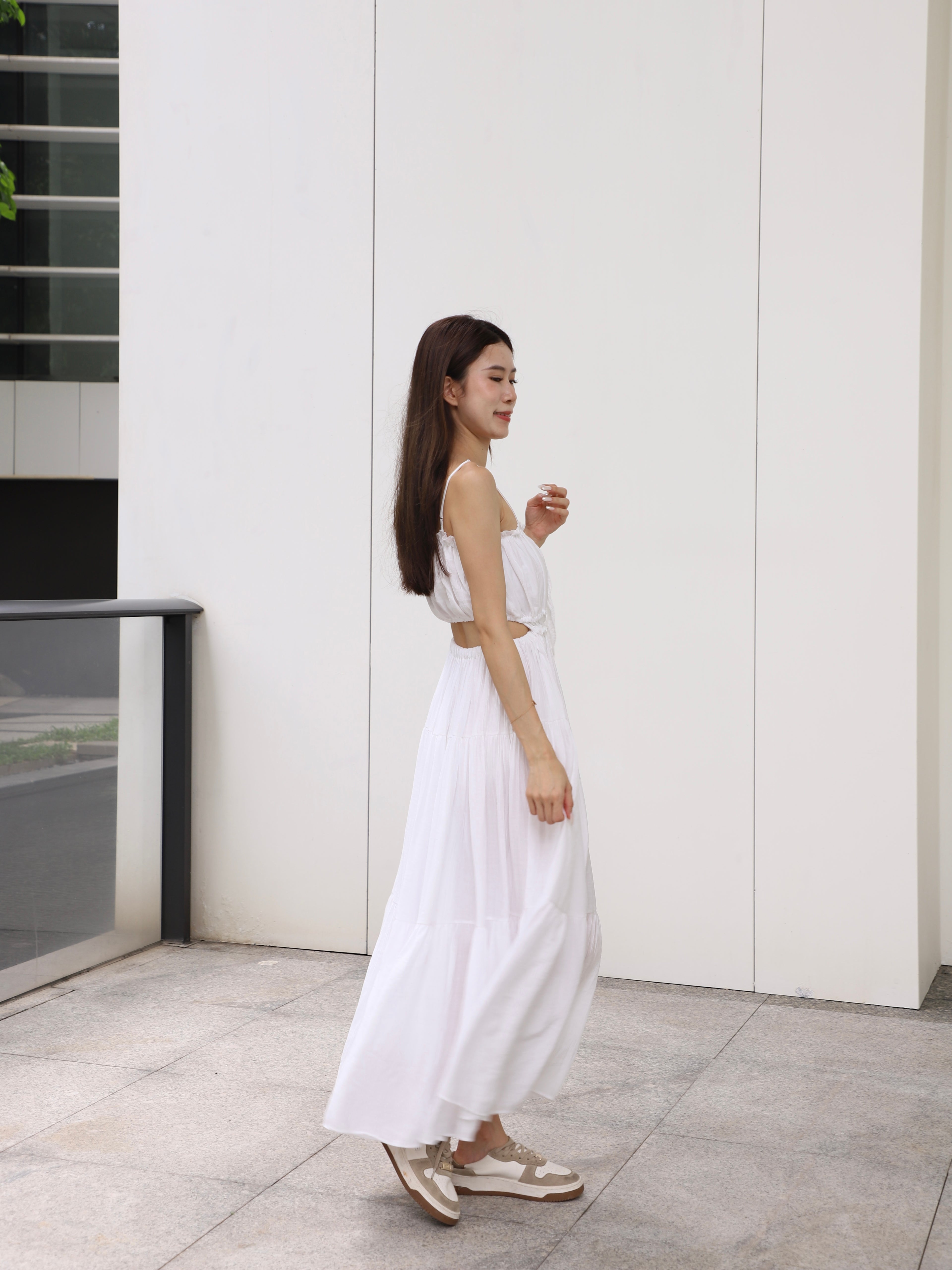 Show Back Chiffon Maxi Dress