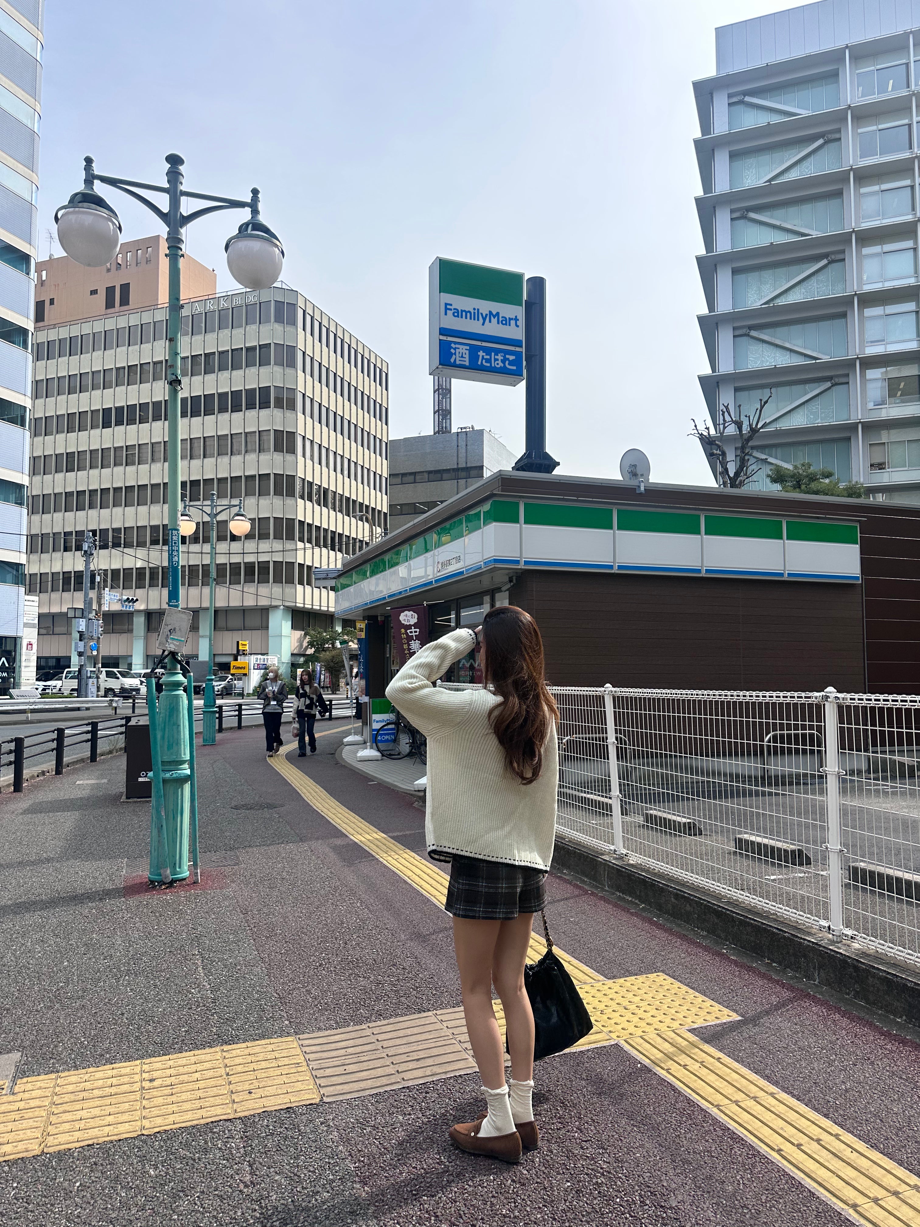 Checked Wool Skirt Shorts