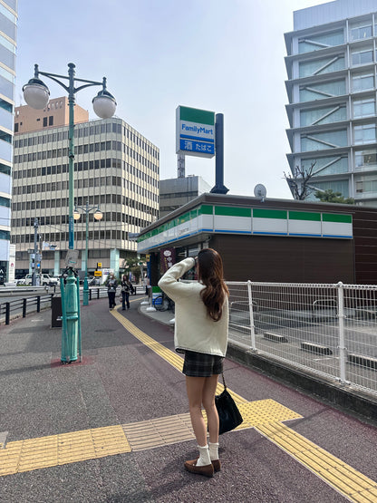 Checked Wool Skirt Shorts