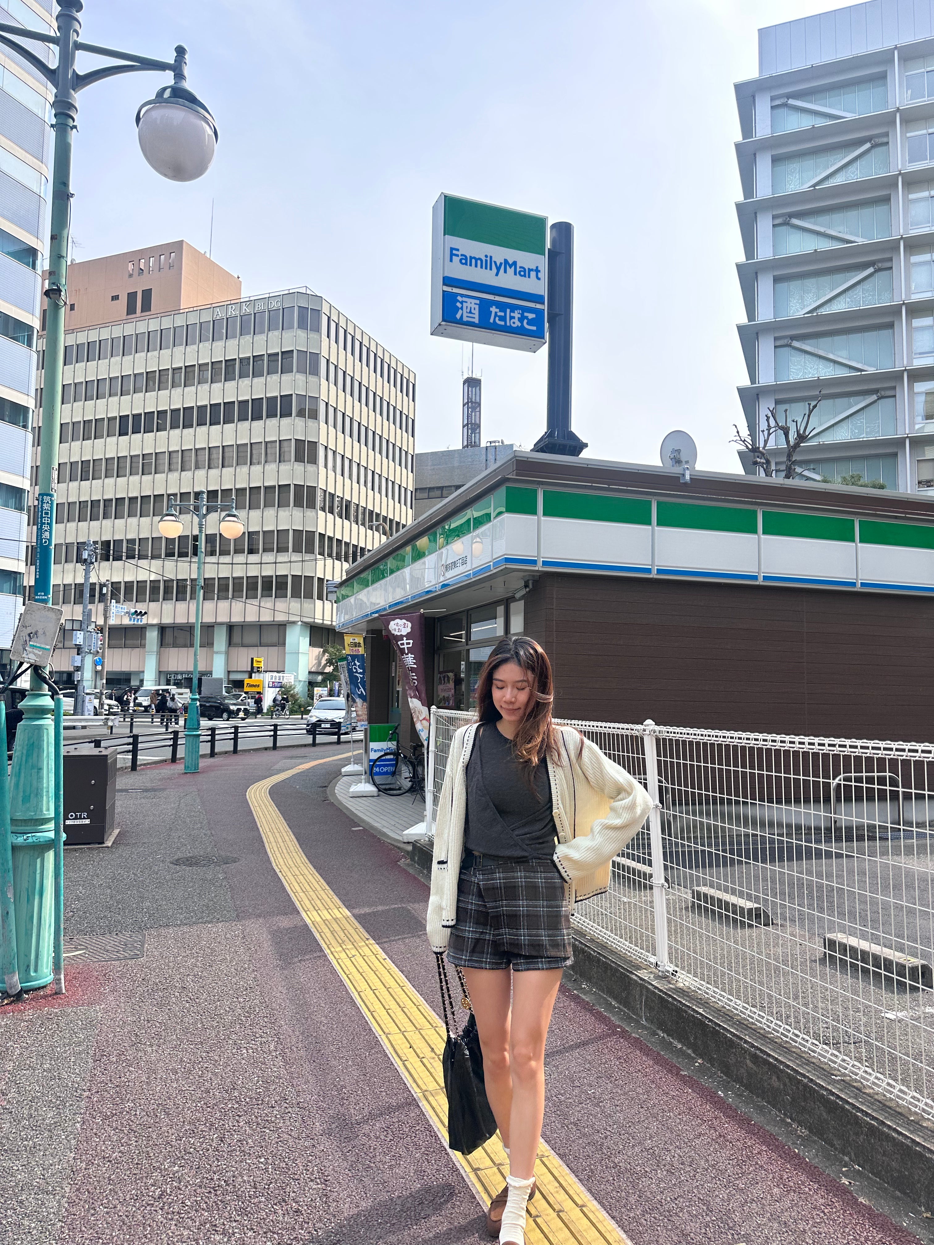 Checked Wool Skirt Shorts