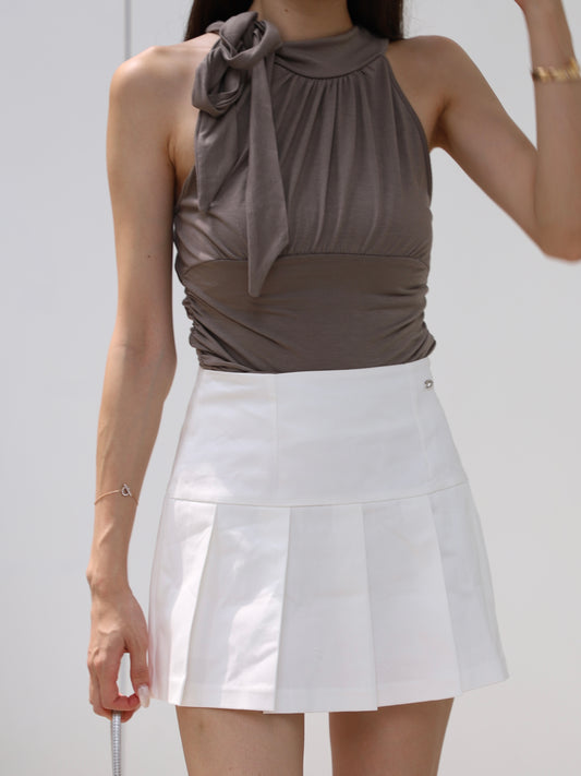 Pleated Mini Skirt with Under