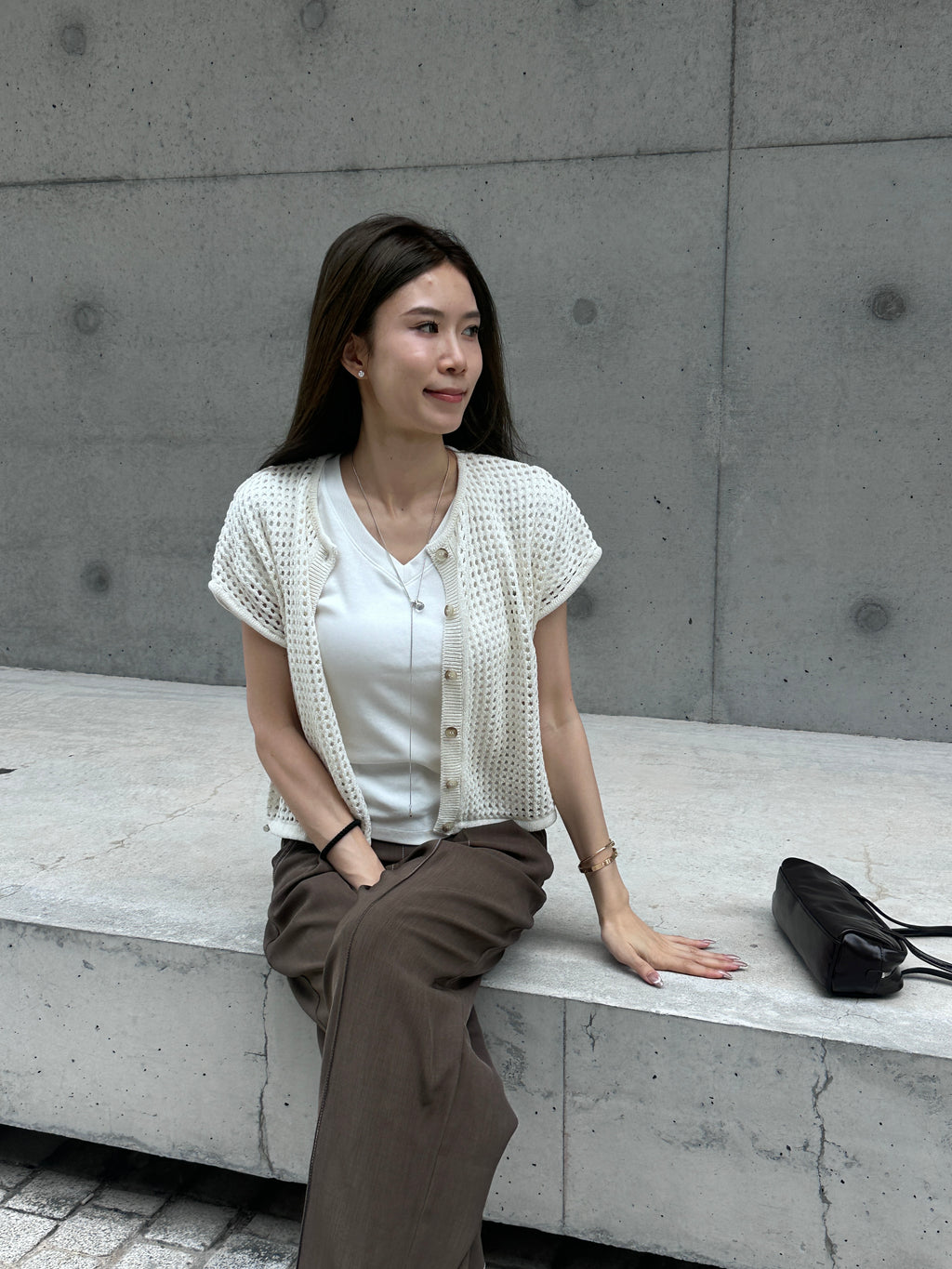 Knitted T Hole Cardigan