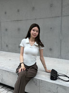Bling Polo Neck T Top