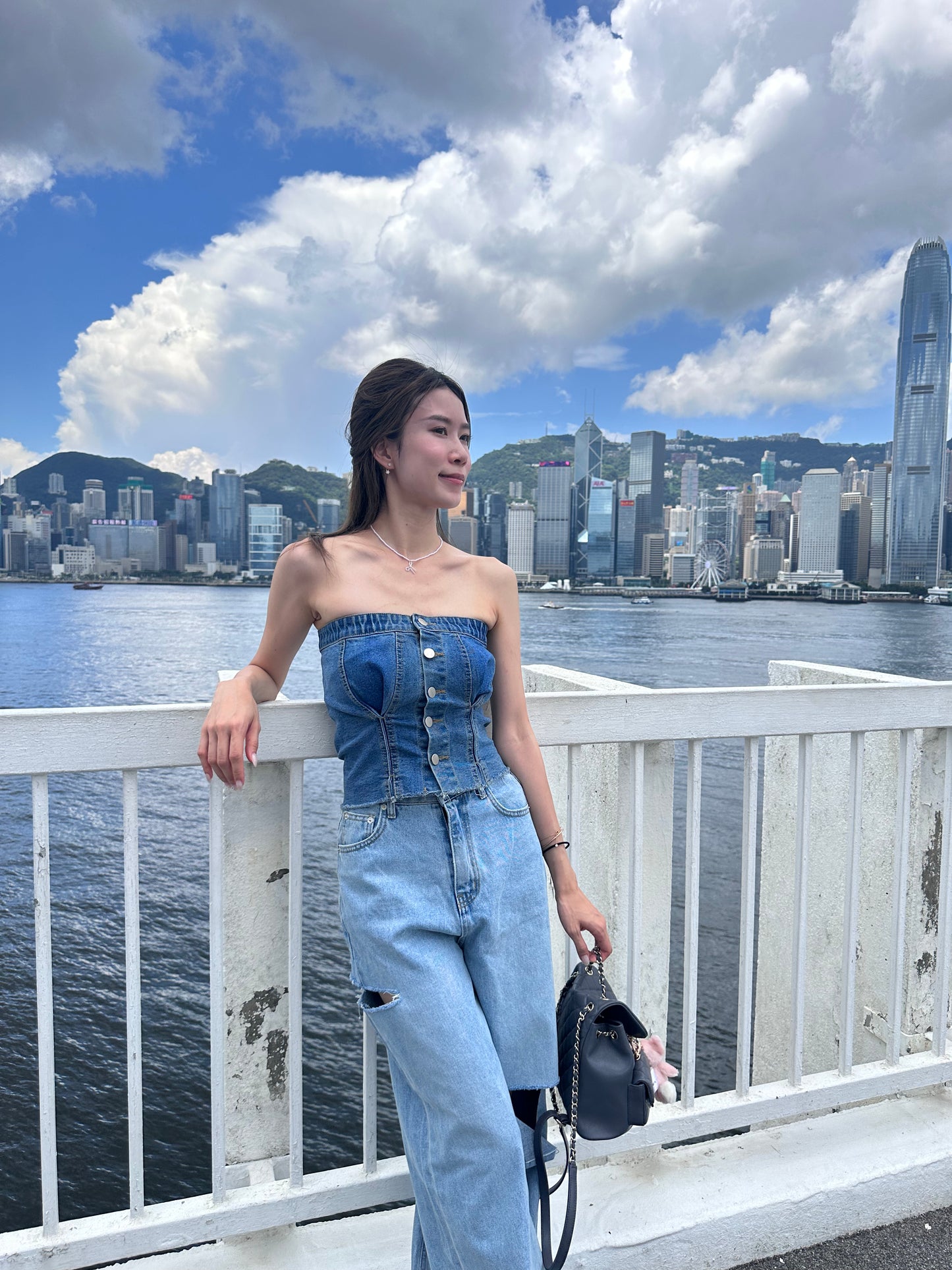 Off Shoulder Denim Top