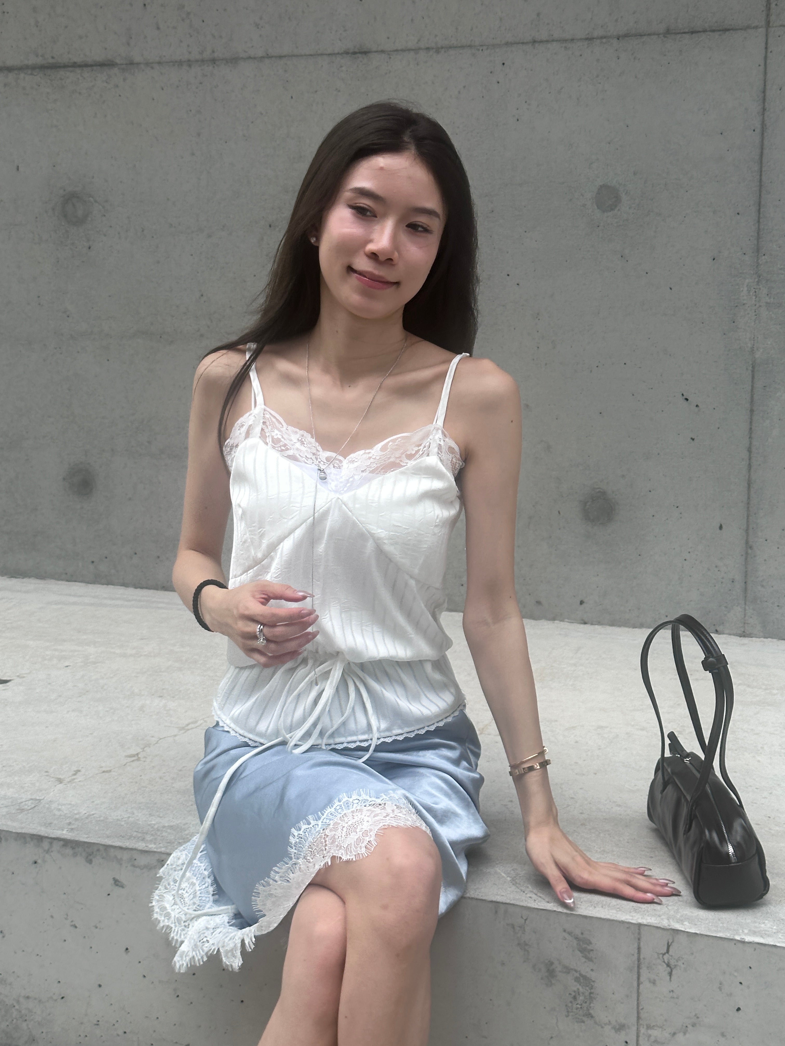 Lace Tied Waist Tank Top