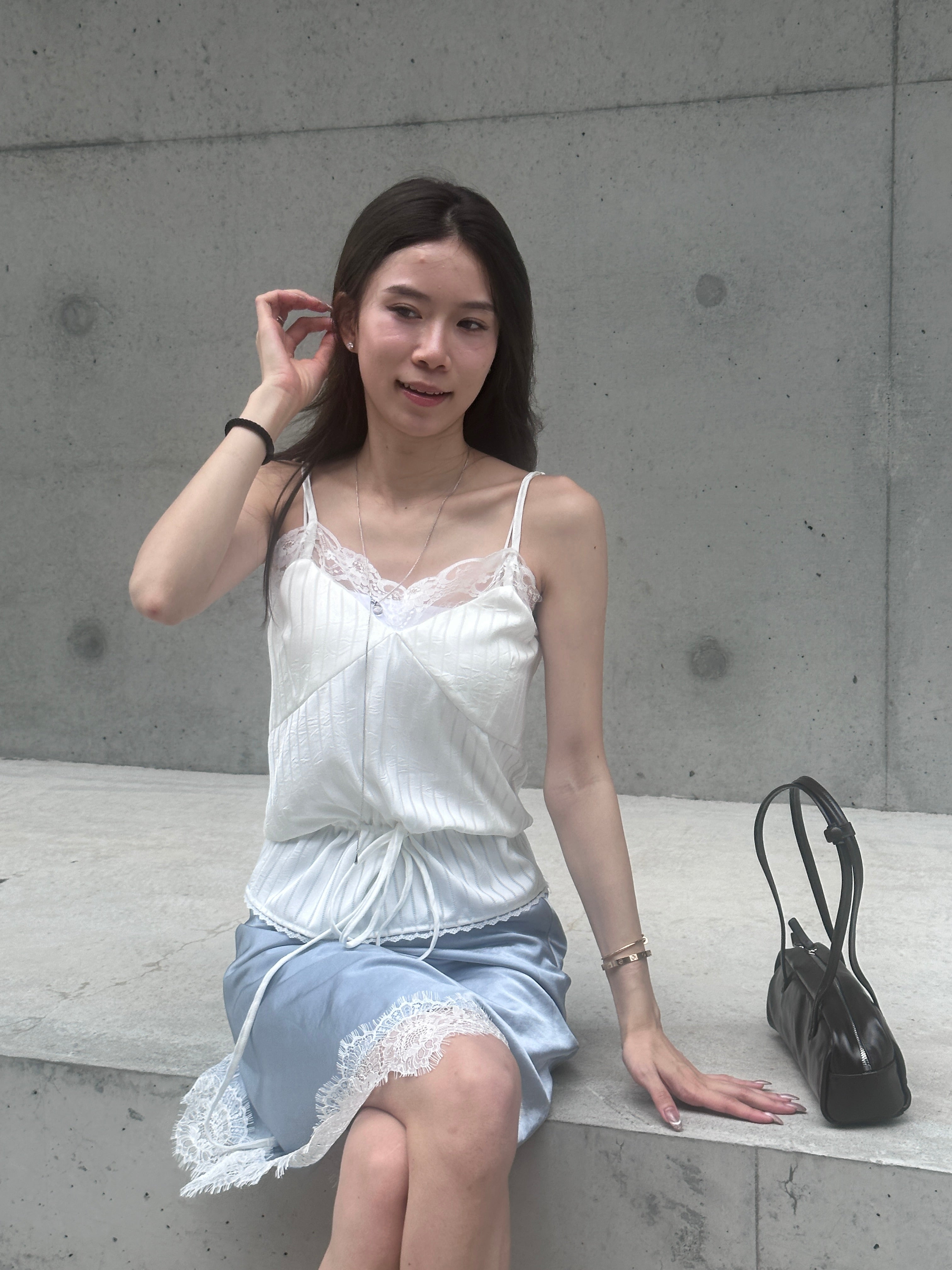 Lace Tied Waist Tank Top