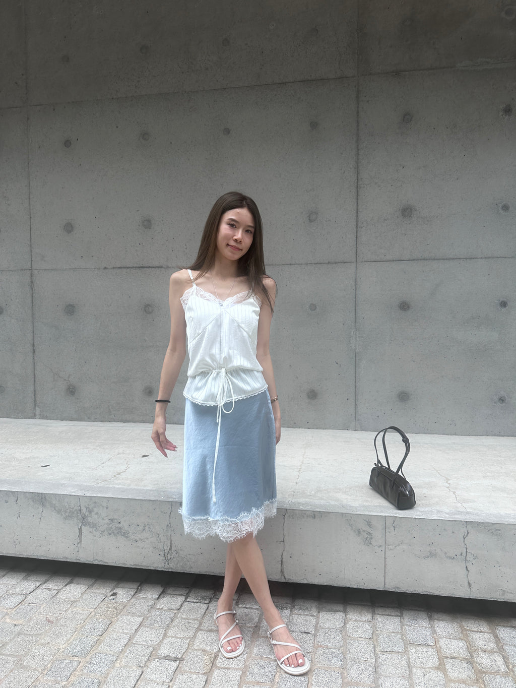 Lace Tied Waist Tank Top