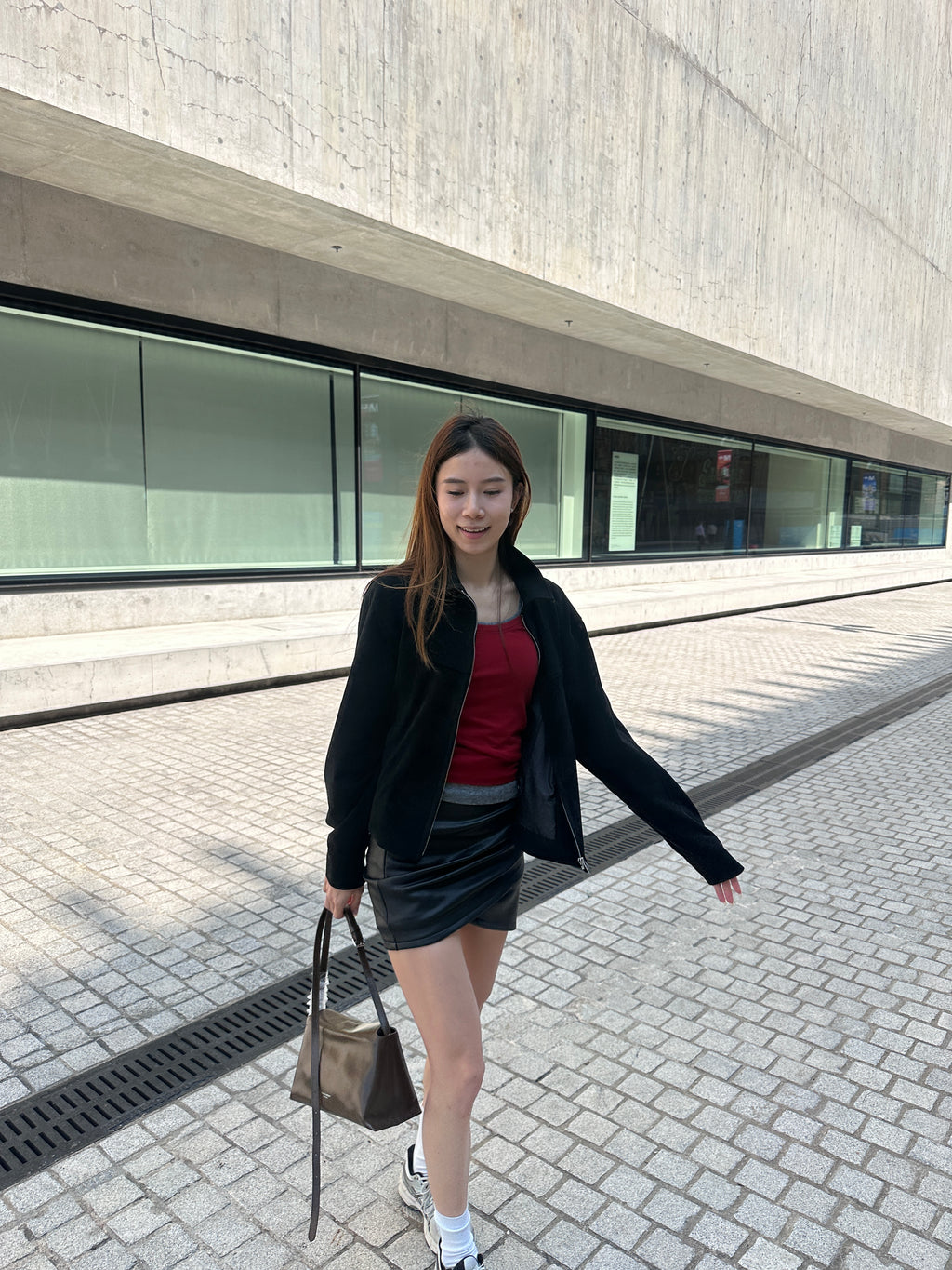 Leather Cross Skirt