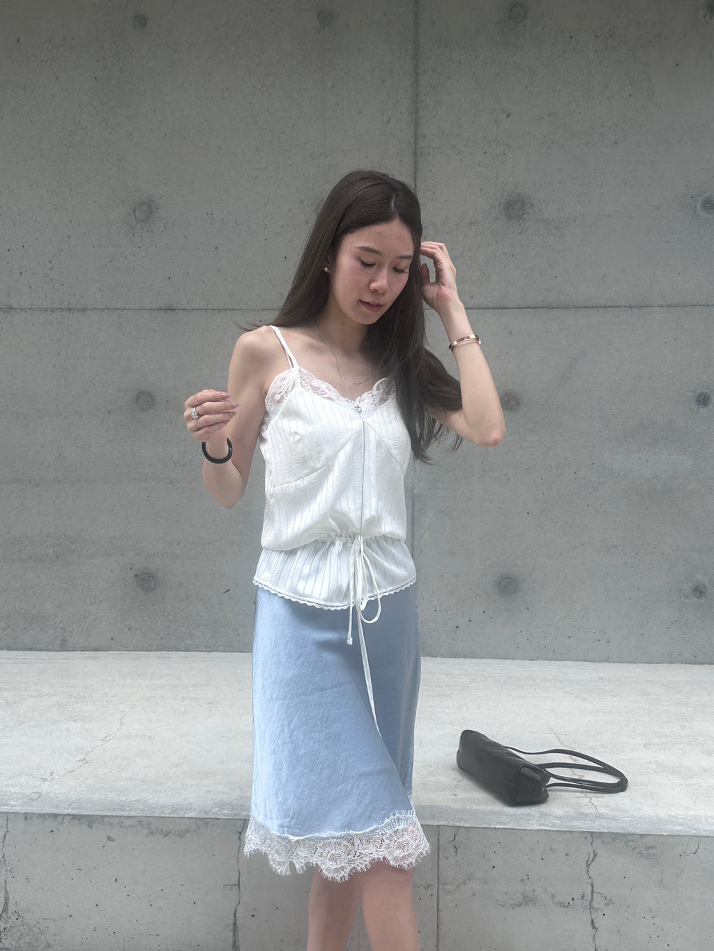 Lace Tied Waist Tank Top