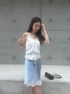 Lace Tied Waist Tank Top