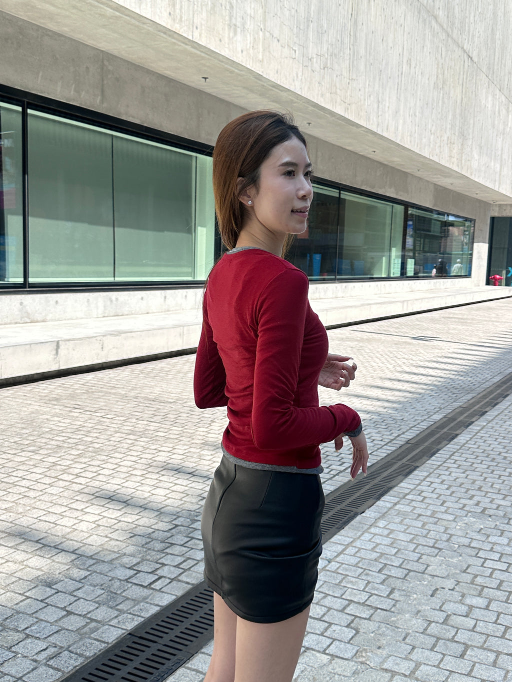 Leather Cross Skirt