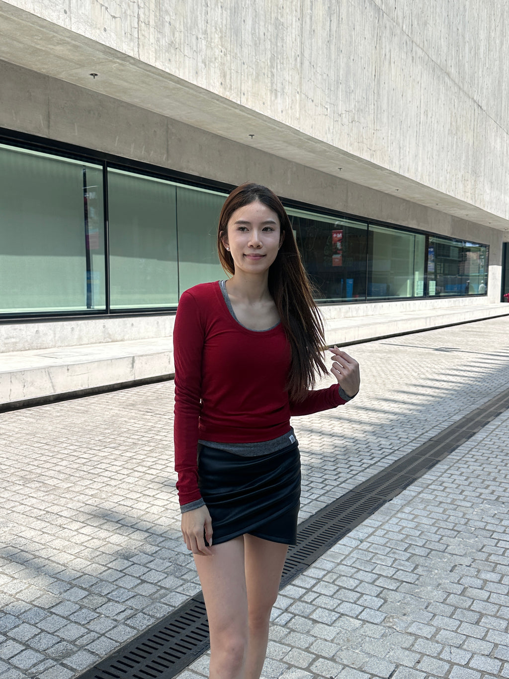 Leather Cross Skirt