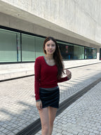 Leather Cross Skirt