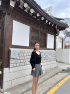 Towel Like Black Cardigan Set