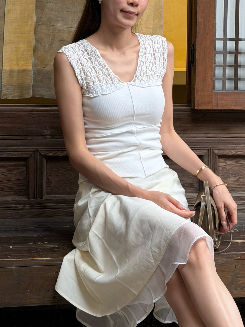 Lace Half Cotton Tank Top