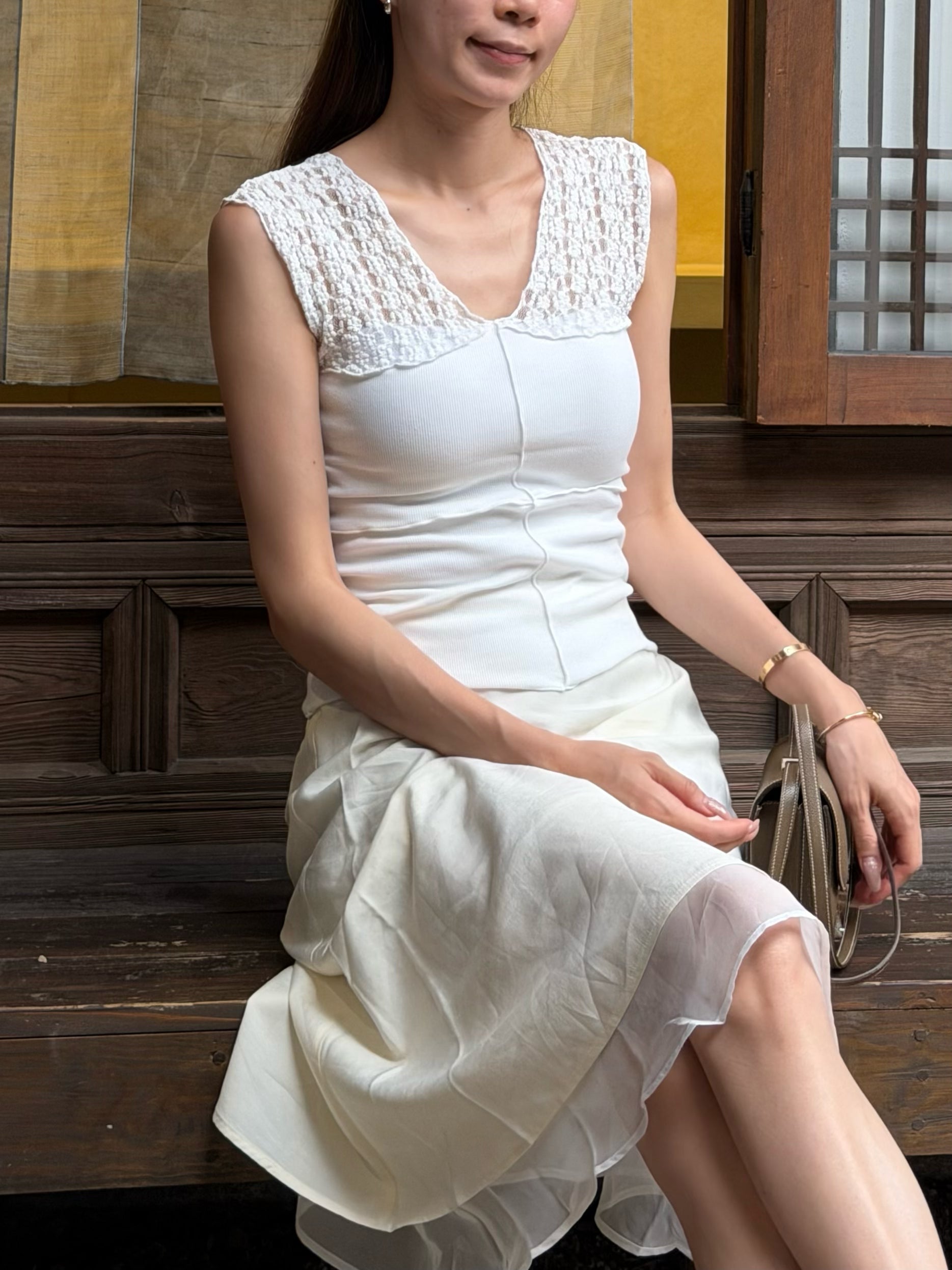 Lace Half Cotton Tank Top