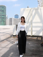 White Layered Chiffon Pants
