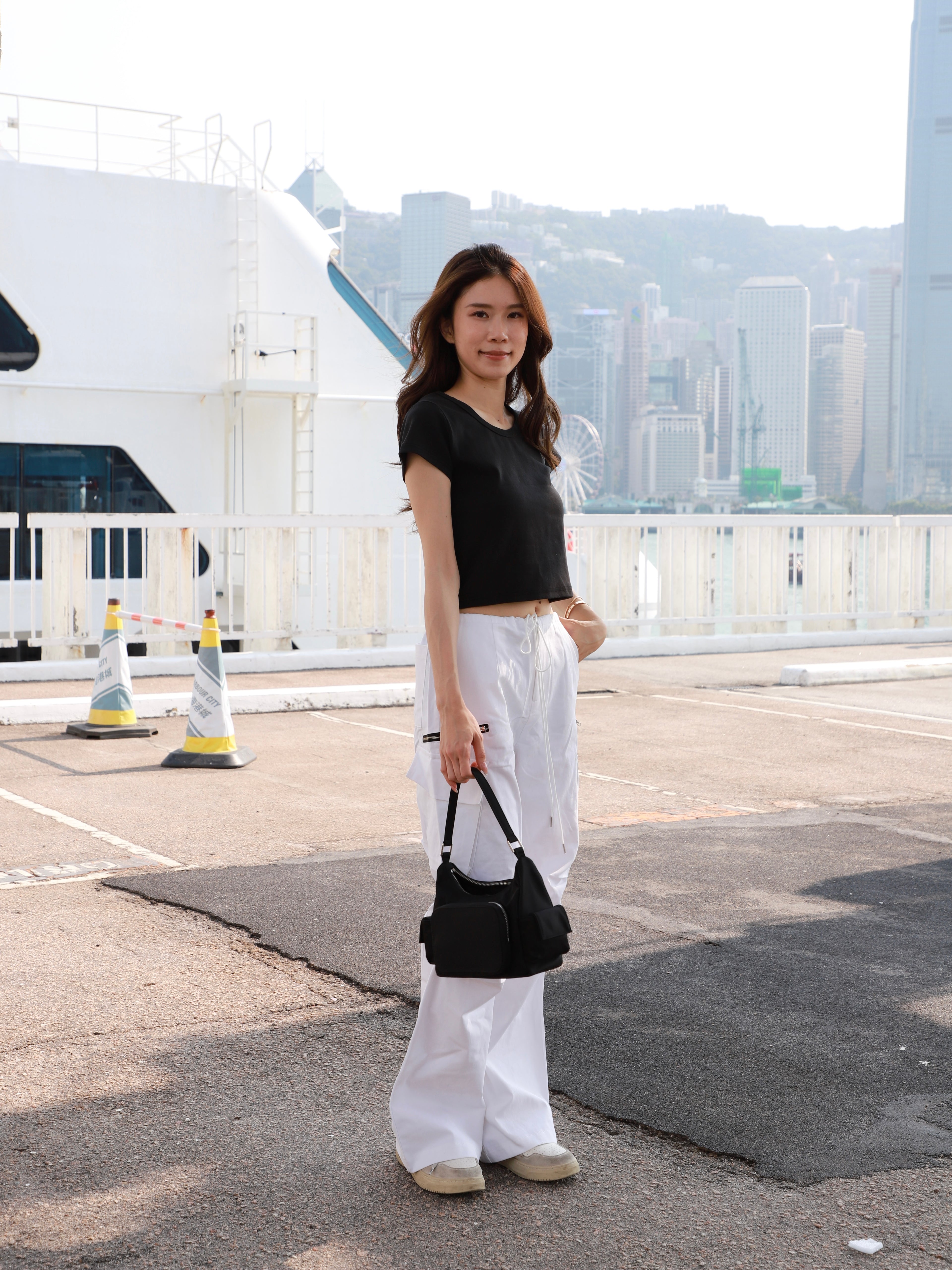 Cargo Zipped White Pants