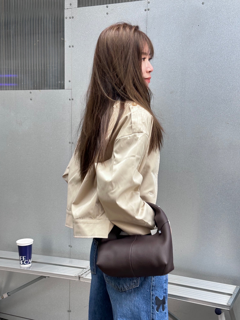 Denim Mix Trench Coat