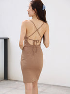 (ashchic made) Ribbon Back Mini Dress with pads