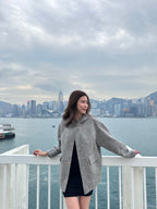 Wool with Hat Mid Jacket