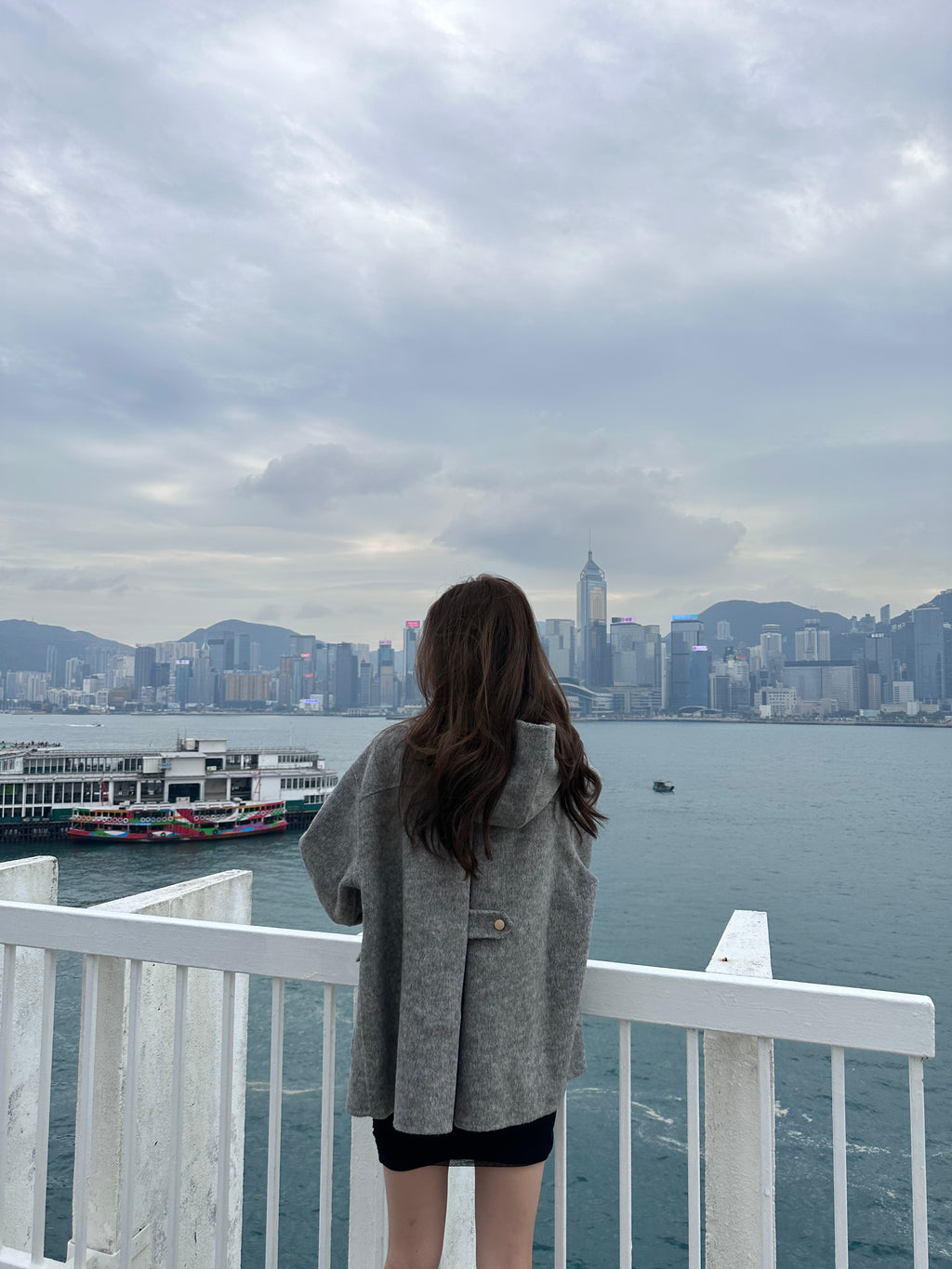 Wool with Hat Mid Jacket
