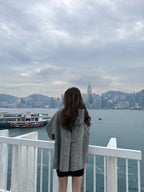 Wool with Hat Mid Jacket