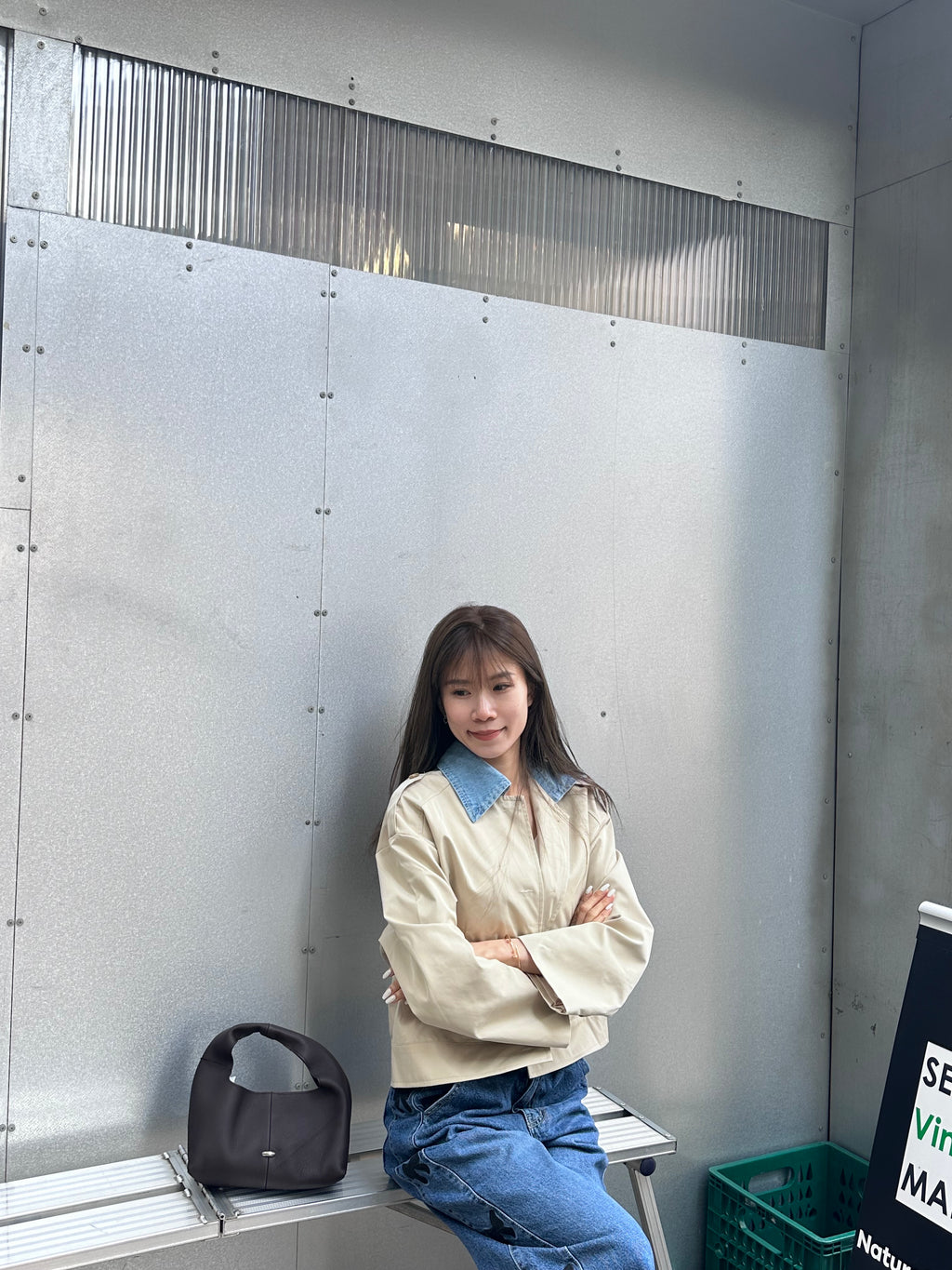 Denim Mix Trench Coat